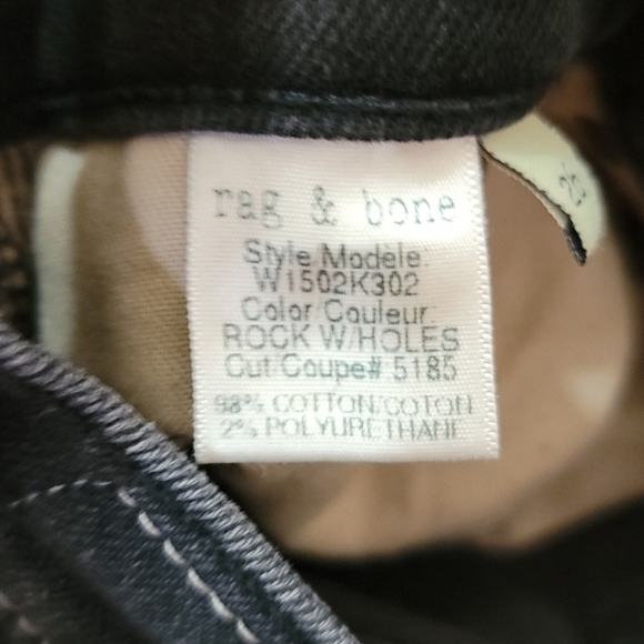 Rag & Bone | Black Distressed Skinny Jeans Size 26 - Picture 7 of 7